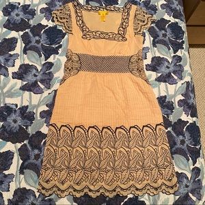 Catherine Malandrino peach embroidered summer dress